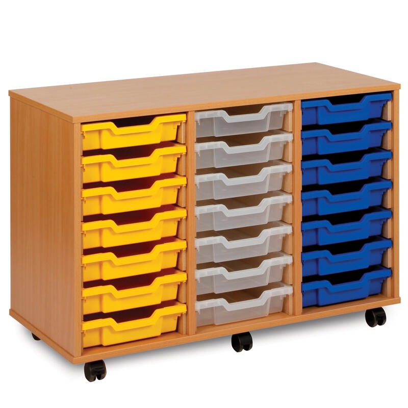 Monarch 21 Single Tray Classroom Storage Unit, , Monarch 21 Single Tray Classroom Storage Unit,The Monarch 21 Single Tray Classroom Storage Unit has been specifically designed for Schools and Universities. This range is available in a huge choice of sizes; additionally you can choose to have them with or without trays. Storage unit with 21 single trays 18mm MFC Beech or Maple Effect Mounted on 6 castors, the rea,MonarchThe Monarch 21 Single Tray Classroom Storage Unit has been specifically designed for Scho