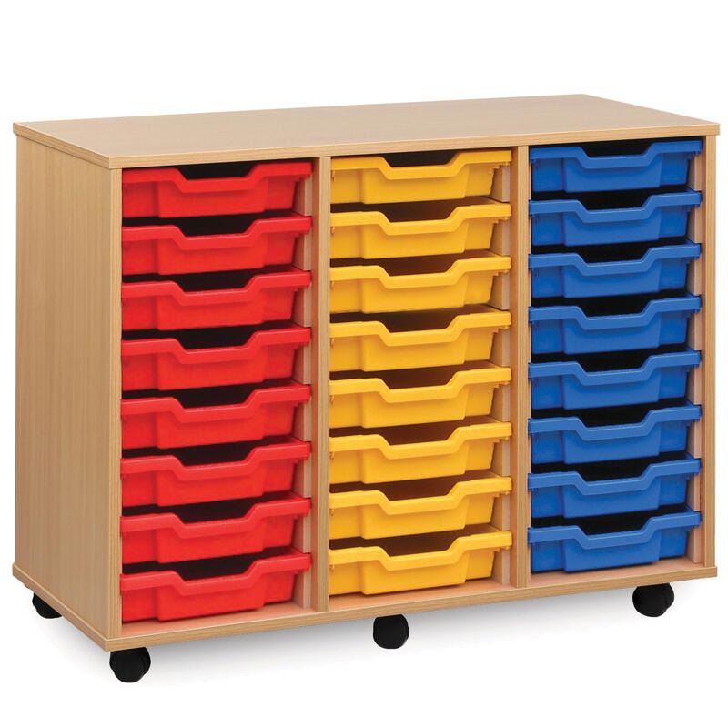 Monarch 24 Single Tray Classroom Storage Unit, , Monarch 24 Single Tray Classroom Storage Unit,The Monarch 24 Single Tray Classroom Storage Unit has been specifically designed for Schools and Universities. This range is available in a huge choice of sizes; additionally you can choose to have them with or without trays. Storage unit with 24 single trays 18mm MFC Beech or Maple Effect Mounted on 6 castors, the rea,MonarchThe Monarch 24 Single Tray Classroom Storage Unit has been specifically designed for Scho