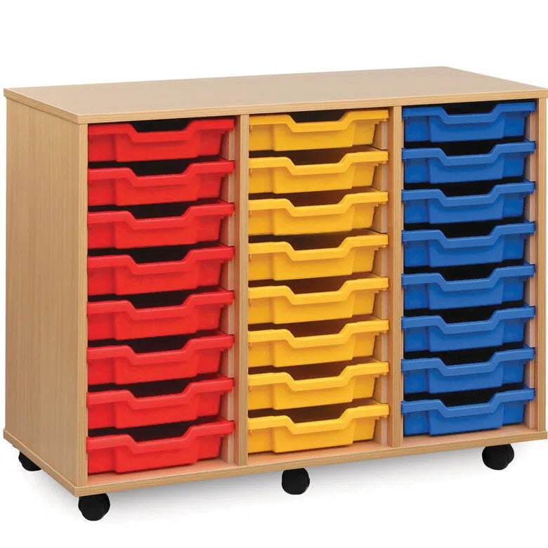 Monarch 24 Single Tray Classroom Storage Unit, , Monarch 24 Single Tray Classroom Storage Unit,The Monarch 24 Single Tray Classroom Storage Unit has been specifically designed for Schools and Universities. This range is available in a huge choice of sizes; additionally you can choose to have them with or without trays. Storage unit with 24 single trays 18mm MFC Beech or Maple Effect Mounted on 6 castors, the rea,MonarchThe Monarch 24 Single Tray Classroom Storage Unit has been specifically designed for Scho