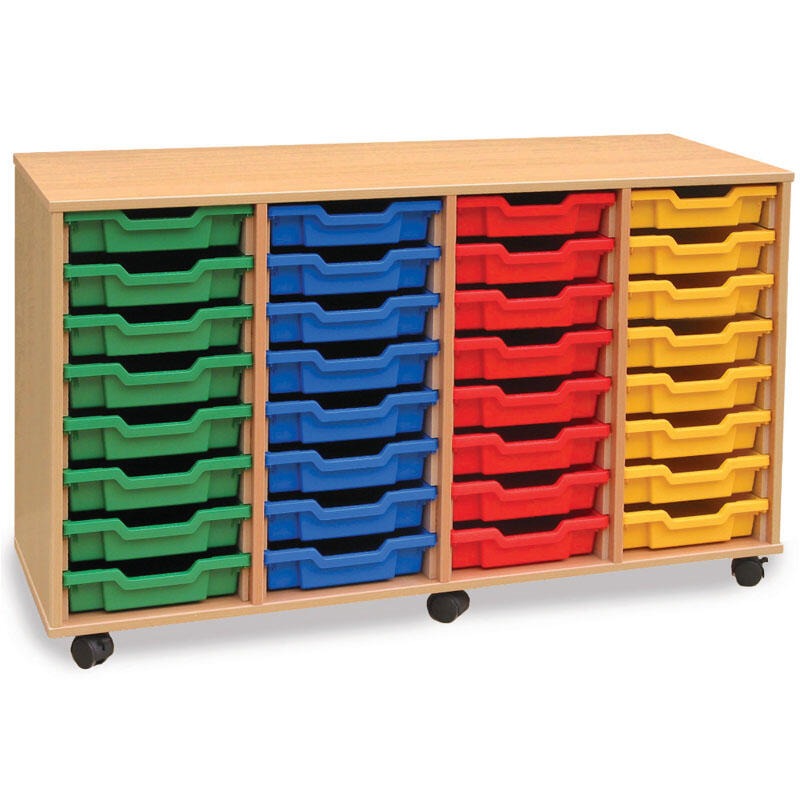 Monarch 32 Single Tray Classroom Storage Unit, , Monarch 32 Single Tray Classroom Storage Unit,The Monarch 32 Single Tray Classroom Storage Unit has been specifically designed for Schools and Universities. This range is available in a huge choice of sizes; additionally you can choose to have them with or without trays. Storage unit with 32 single trays 18mm MFC Beech or Maple Effect Mounted on 6 castors, 2 of wh,MonarchThe Monarch 32 Single Tray Classroom Storage Unit has been specifically designed for Scho