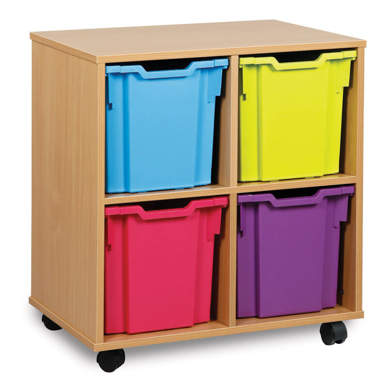 Monarch 4 Quad Tray Classroom Storage Unit, , Monarch 4 Quad Tray Classroom Storage Unit,The Monarch 4 Quad Tray Classroom Storage Unit has been specifically designed for Schools and Universities. This range is available in a huge choice of sizes; additionally you can choose to have them with or without trays. Storage unit with 4 quad trays 18mm MFC Beech or Maple Effect Mounted on 4 castors, the rear are ,Monarch 4The Monarch 4 Quad Tray Classroom Storage Unit has been specifically designed for Schools and