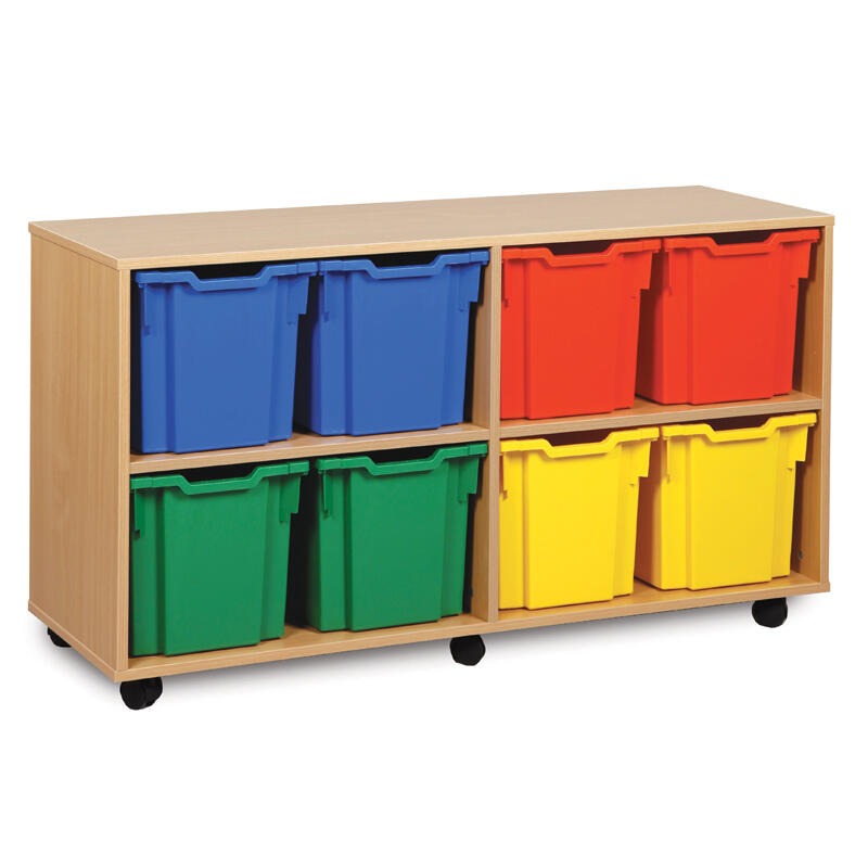 Monarch 8 Quad Tray Classroom Storage Unit, , Monarch 8 Quad Tray Classroom Storage Unit,The Monarch 8 Quad Tray Classroom Storage Unit has been specifically designed for Schools and Universities. This range is available in a huge choice of sizes; additionally you can choose to have them with or without trays. Storage unit with 8 quad trays 18mm MFC Beech or Maple Effect Mounted on 6 castors, the rear are ,Monarch 8The Monarch 8 Quad Tray Classroom Storage Unit has been specifically designed for Schools and