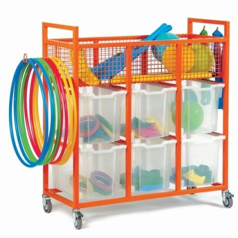 Monarch School Sports Trolley with 6 Jumbo Trays, , Monarch School Sports Trolley with 6 Jumbo Trays,The Monarch School Sports Trolley with 6 Jumbo Trays is the perfect storage and transportation solution for all your P.E. and sports equipment needs. Whether you're a school, sports club, or gym, this colorful and handy trolley is designed to make organizing and moving equipment a breeze.Delivered fully assembled andThe Monarch School Sports Trolley with 6 Jumbo Trays is the perfect storage and transportatio