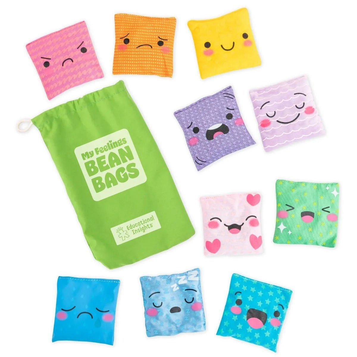 My Feelings Bean Bags, My Feelings Bean Bags, Educational insights My Feelings Bean Bags, Emotional bean bags, Emotion resources,My Feelings Bean Bags, My Feelings Bean Bags,Help young children identify and express their feelings and emotions with this set of 10 tactile bean bags. Each My Feelings Bean Bag features a printed emotion image, including happy, sad, angry, surprised, loved, scared, peaceful, excited, sleepy, and disappointed, in a colour and texture that corresponds uniquely to,My Feelings Bean 