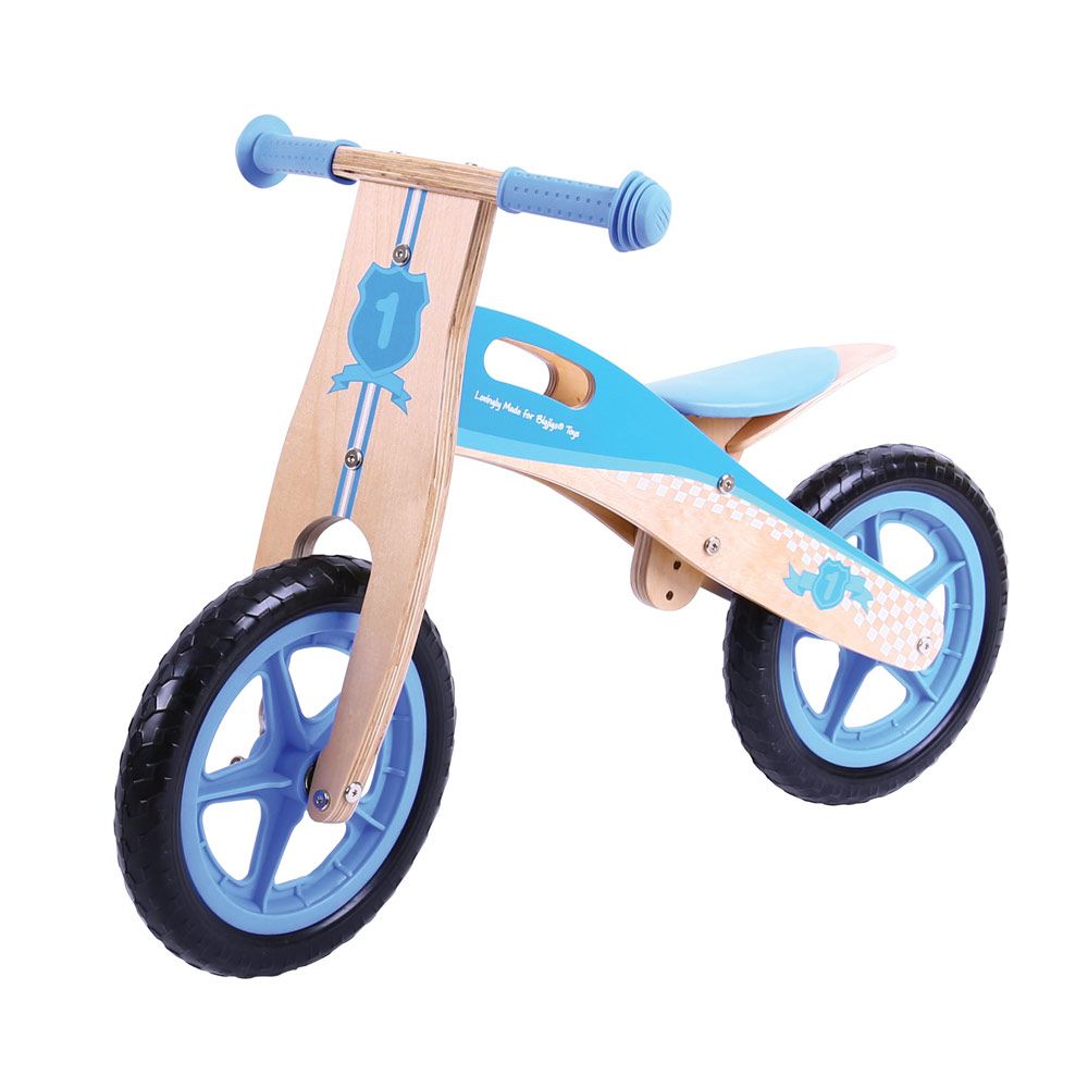 My First Balance Bike Blue, Bigjigs My First Balance Bike Blue,early years trikes,childrens trikes,baby trikes,toddler trikes, My First Balance Bike Blue,This wooden Balance Bike is a great way for youngsters to start a journey towards full two-wheeled mobility! The Balance Bike Blue features a padded, adjustable seat, long lasting solid tyres and easy to grip handle bars. Just push forwards and go! An excellent way to improve balance whilst further developing hand/eye ,MyThis wooden Balance Bike is a great