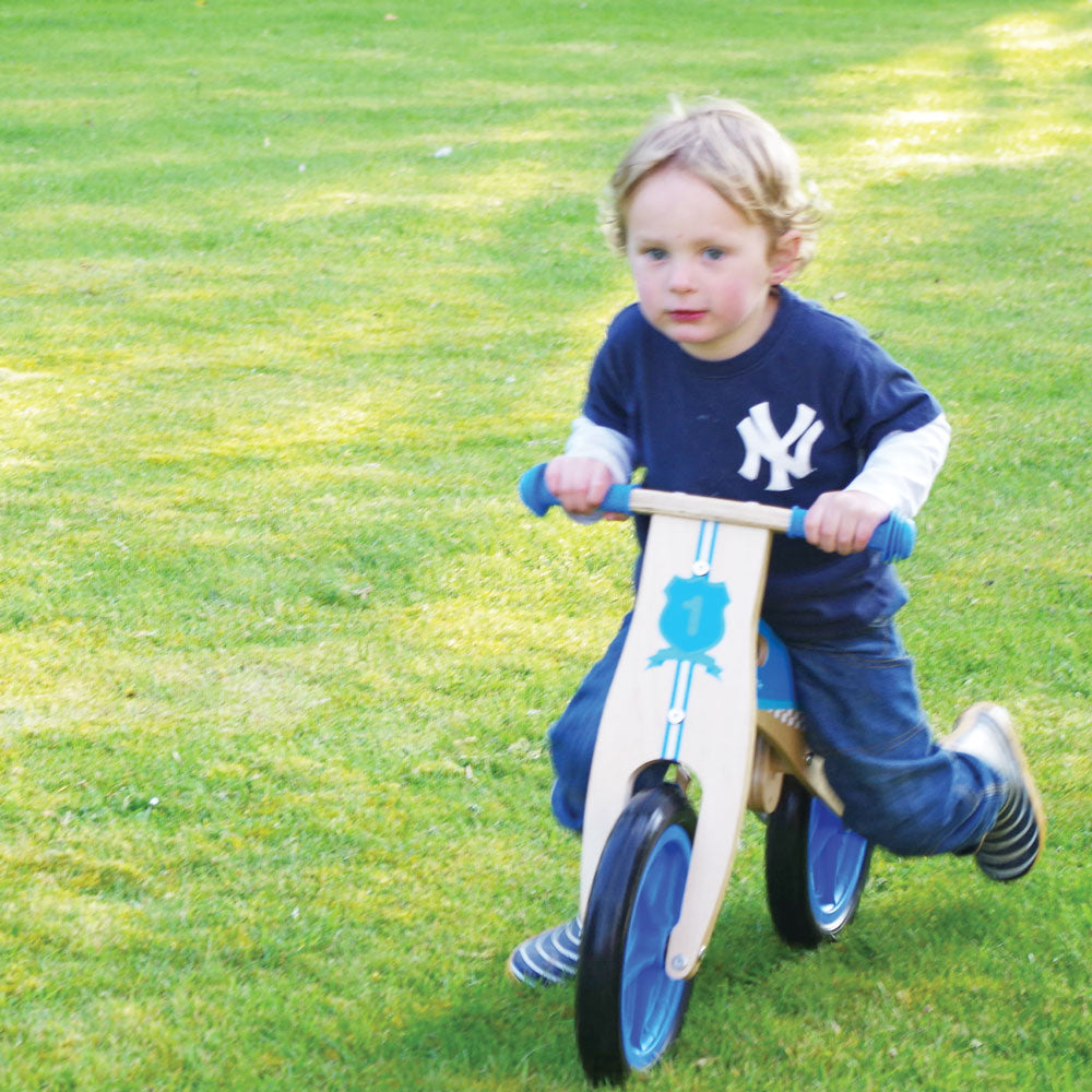 My First Balance Bike Blue, Bigjigs My First Balance Bike Blue,early years trikes,childrens trikes,baby trikes,toddler trikes, My First Balance Bike Blue,This wooden Balance Bike is a great way for youngsters to start a journey towards full two-wheeled mobility! The Balance Bike Blue features a padded, adjustable seat, long lasting solid tyres and easy to grip handle bars. Just push forwards and go! An excellent way to improve balance whilst further developing hand/eye ,My First Balance Bike BlueThis wooden