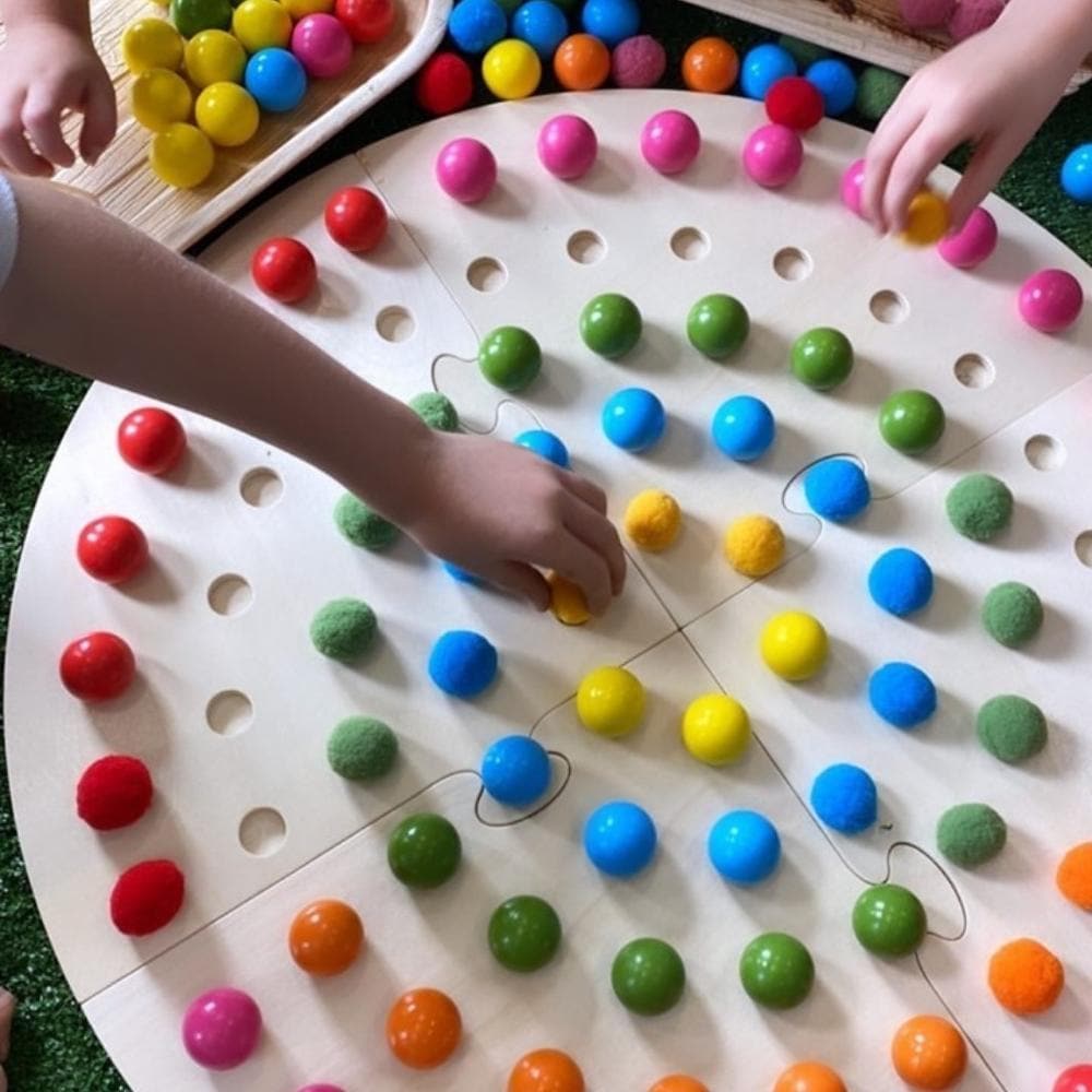 My Rainbow Globe, My Rainbow Globe,Rainbow wooden toys,rainbow wooden resources,traditional wooden toys,childrens wooden toys,durable wooden toys,educational wooden toys, My Rainbow Globe,The My Rainbow Globe board brings a rainbow of colour to fine motor skills this multifunctional set is ideal for developing pincer grip while being a fun way of introducing colour recognition, sorting and designing patterns. As children become more confident, this Rainbow Globe canThe My Rainbow Globe board brings a rainbo