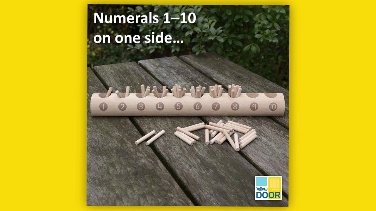 Natural Counting Log, Natural Counting Log,Natural counting resources, Natural play resources, wooden counting resource, wooden math resources, Natural Counting Log,This simple Natural Counting Log has equal-sized holes into which children can count out the appropriate number of sticks from a pile. When placed correctly in the sections, children can easily see the difference between the numbers (cardinality). Each side of the Natural Counting Log shows a slightly different range o,Natural Counting LogThis s