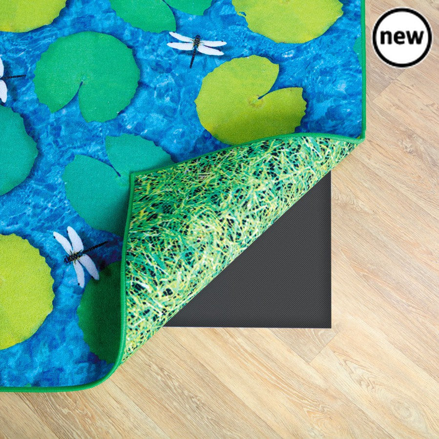 Natural World Grass and Lily Pads Carpet, Natural World Grass and Lily Pads Double Sided Carpet,kitforkids,kit4kids,school carpets,school carpets,school supplies,school furniture, Natural World Grass and Lily Pads Carpet,High quality digitally printed double-sided classroom carpet. This large carpet can be used to quickly change the look of your classroom, with imaginative images on both sides. Supplied with easy to remove non slip backing. Double sided carpet offering versatility and great value for money 