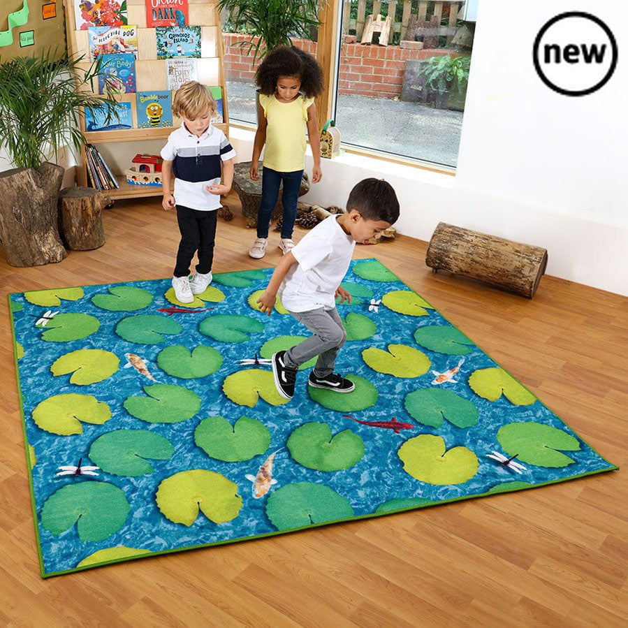 Natural World Grass and Lily Pads Carpet, Natural World Grass and Lily Pads Double Sided Carpet,kitforkids,kit4kids,school carpets,school carpets,school supplies,school furniture, Natural World Grass and Lily Pads Carpet,High quality digitally printed double-sided classroom carpet. This large carpet can be used to quickly change the look of your classroom, with imaginative images on both sides. Supplied with easy to remove non slip backing. Double sided carpet offering versatility and great value for money 