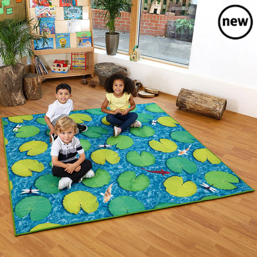 Natural World Grass and Lily Pads Carpet, Natural World Grass and Lily Pads Double Sided Carpet,kitforkids,kit4kids,school carpets,school carpets,school supplies,school furniture, Natural World Grass and Lily Pads Carpet,High quality digitally printed double-sided classroom carpet. This large carpet can be used to quickly change the look of your classroom, with imaginative images on both sides. Supplied with easy to remove non slip backing. Double sided carpet offering versatility and great value for money 