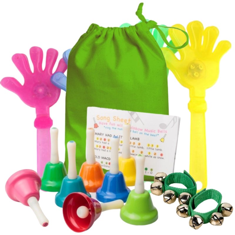 Noise Maker Bag, Noise Maker Bag,Musical sensory toys,sensory toys which make sound,sound musical toys,musical toys for children, Noise Maker Bag,Why the Noise Maker Bag is Essential for Development Cognitive DevelopmentThe Noise Maker Bag promotes brain function by allowing children to explore different sounds and rhythms. Instruments like the Rainbow Mini Bells introduce concepts of pitch and pattern recognition, which lay the foundation for future learning. M,Noise Maker BagWhy the Noise Maker Bag is Ess