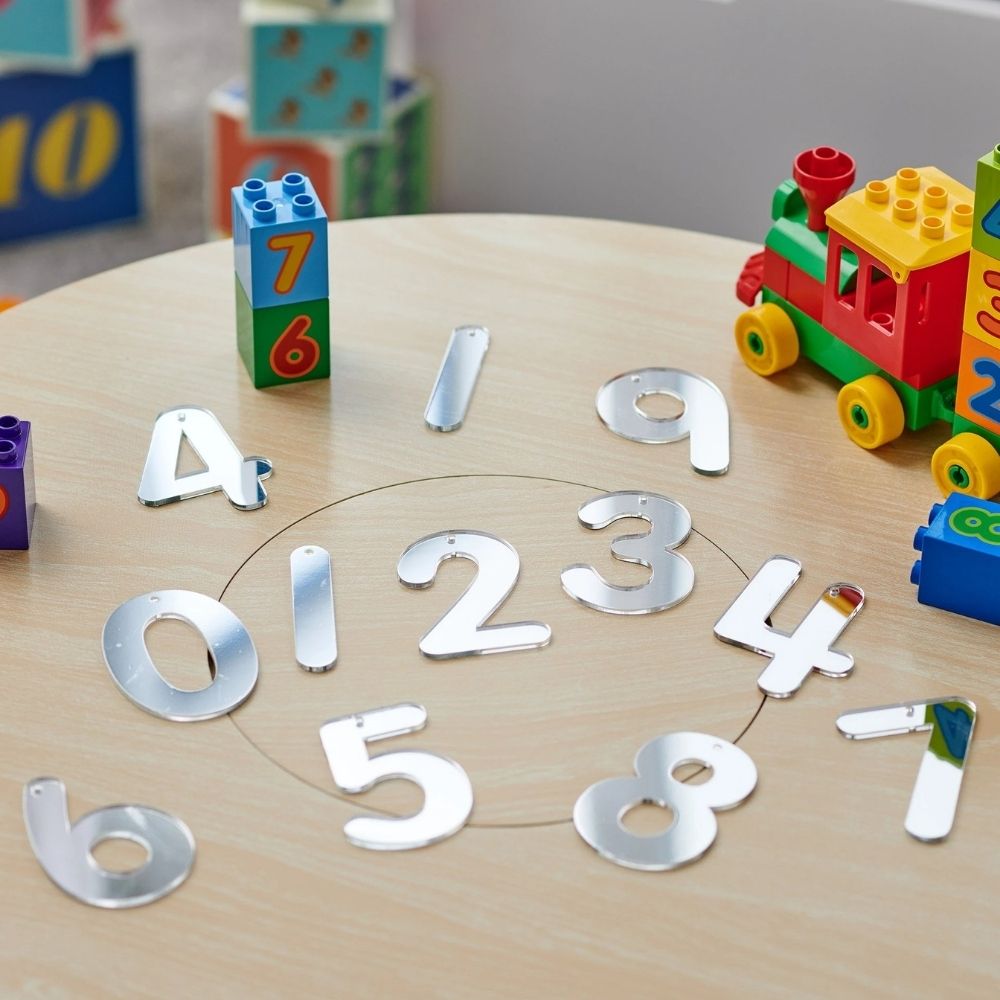 Number Mirror set Pack of 14, Number Mirror set Pack of 14,Mirror Numbers Small 70mm Set of 14,Mirror numbers,counting resources,sensory mirrors, Number Mirror set Pack of 14,The TickiT® Mirror Numbers set is a captivating learning tool designed to enhance number recognition and counting skills. Made from safe, highly reflective acrylic, these laser-cut, double-sided mirrored numbers are crafted in a clear, child-friendly font that’s easy to read and trace, capturing children’s attention wi,Number Mirror se