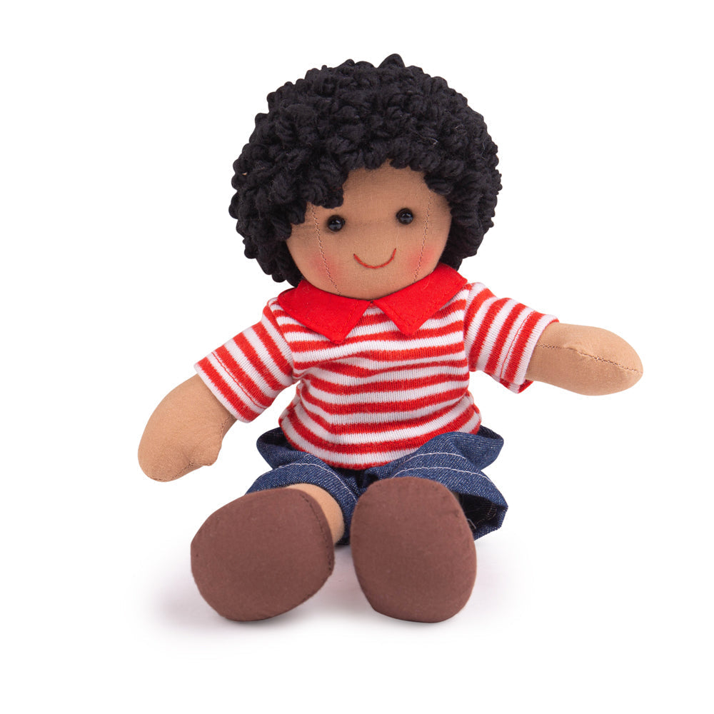 Otis Doll - Small, Otis Doll - Small,Childrens doll, Otis Doll - Small,Otis Doll is ready to meet his new little best friend! Otis is a soft and cuddly ragdoll dressed in an adorable outfit. Otis has curly hair and wears his very own Bigjigs Toys denim shorts and a red striped polo shirt. Otis Doll’s soft material makes him the perfect toddler doll as he’s small (only 28cm tall) and gentl,Otis Doll - SmallOtis Doll is ready to meet his new little best friend! Otis is a soft and cuddly ragdoll dressed in an 