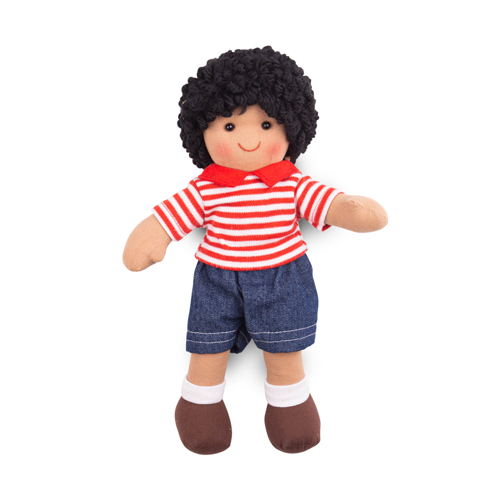 Otis Doll - Small, Otis Doll - Small,Childrens doll, Otis Doll - Small,Otis Doll is ready to meet his new little best friend! Otis is a soft and cuddly ragdoll dressed in an adorable outfit. Otis has curly hair and wears his very own Bigjigs Toys denim shorts and a red striped polo shirt. Otis Doll’s soft material makes him the perfect toddler doll as he’s small (only 28cm tall) and gentl,Otis Doll - SmallOtis Doll is ready to meet his new little best friend! Otis is a soft and cuddly ragdoll dressed in an 