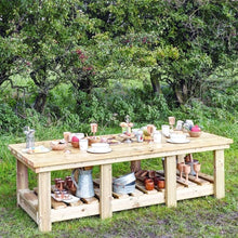 Outdoor Large Table, Outdoor Large Table,Outdoor play table,outdoor wooden play table,school Playground equipment,school playground equipment,school playground wooden houses, Outdoor Large Table,A multi use Outdoor Large Table with a shelf underneath that provides great storage! Learning outdoors can be fun especially when you can work along side your friends at a table. Bring art projects to life outdoors or create your own banquet! Its easy when you have a table thisA multi use Outdoor Large Table with a 