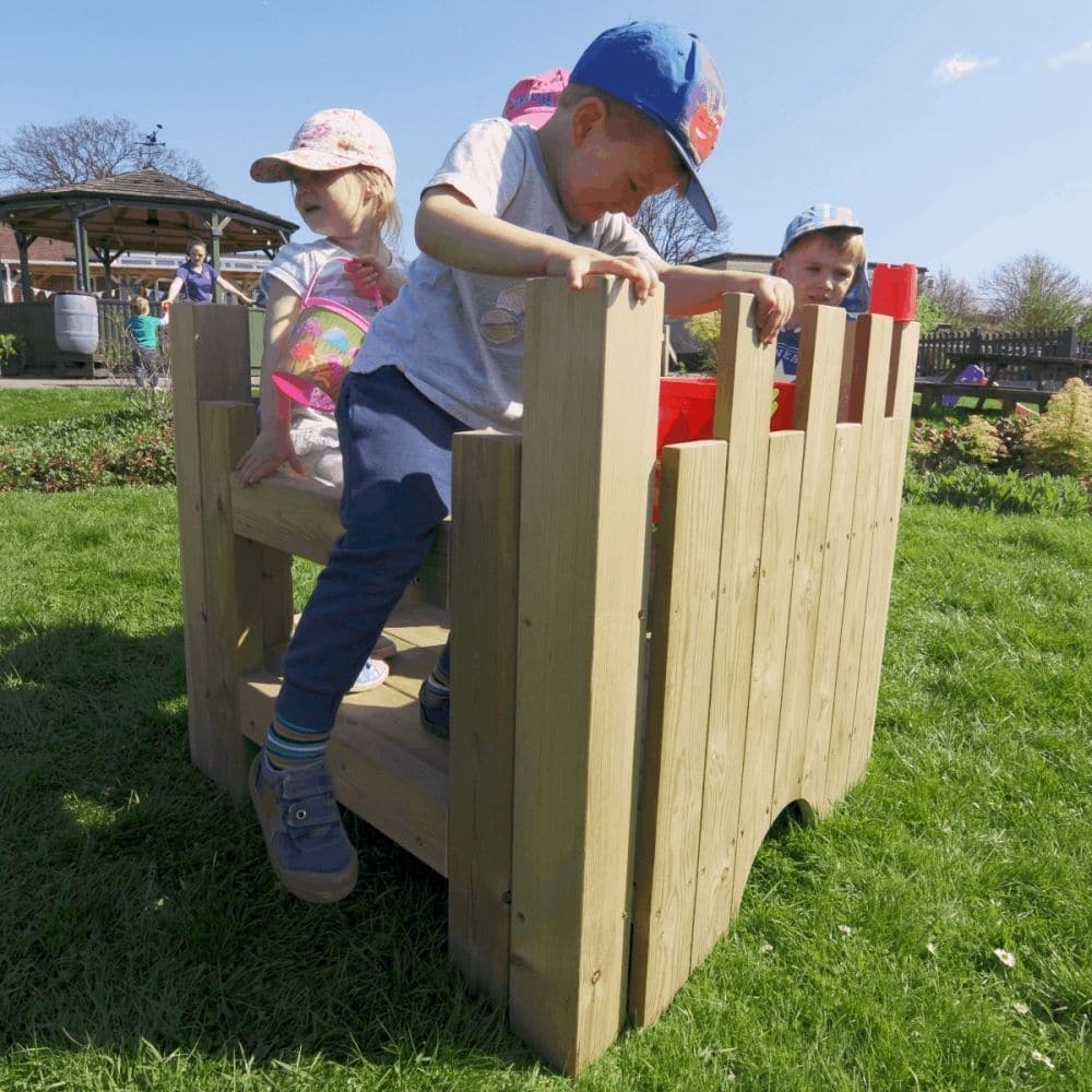 Outdoor Magical Castle, MOE Education UK Competitor.Woodland Ministry of Outdoor Education,School Playground equipment,school playground equipment,school playground wooden houses, Outdoor Magical Castle,The Outdoor Magical Castle is a great place for children to meet and play with all their toys. It includes multiple levels and a drawbridge, allowing groups of children to play at once. During play, not only will the children have fun, they will develop the ability to share whilst using their imagination. Wa