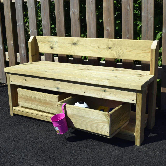 Outdoor Storage Buddy Bench, Outdoor Storage Buddy Bench,Outdoor school seating,playground seating,playground equipment, Outdoor Storage Buddy Bench,Introducing the Outdoor Storage Buddy Bench, a versatile and essential addition to any playground. This bench offers a perfect combination of seating comfort and ample storage space for trays, boxes, or crates. Designed with children in mind, it grants them easy access to all their playground essentials convenientlyIntroducing the Outdoor Storage Buddy Bench, a