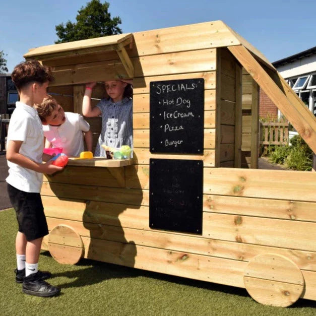 Outdoor Wooden Food Hut, Outdoor Wooden Food Hut,Outdoor classroom, Outdoor wooden classroom, Outdoor EYFS resources, Outdoor Wooden Food Hut,If you are seeking a remarkable resource that will ignite children's imaginations on the playground, the Outdoor Wooden Food Truck is the perfect choice. This versatile resource, inclusive of a mini kitchen and chalkboards both inside and out, offers numerous educational benefits for early years. Whether it becomes aIf you are seeking a remarkable resource that will i