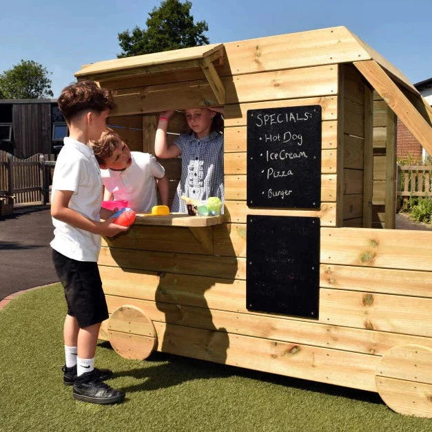 Outdoor Wooden Food Hut, Outdoor Wooden Food Hut,Outdoor classroom, Outdoor wooden classroom, Outdoor EYFS resources, Outdoor Wooden Food Hut,If you are seeking a remarkable resource that will ignite children's imaginations on the playground, the Outdoor Wooden Food Truck is the perfect choice. This versatile resource, inclusive of a mini kitchen and chalkboards both inside and out, offers numerous educational benefits for early years. Whether it becomes aIf you are seeking a remarkable resource that will i