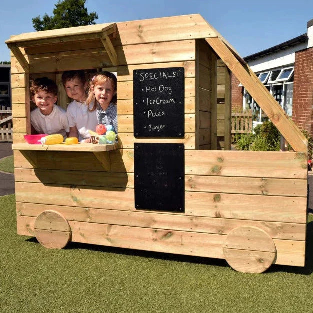 Outdoor Wooden Food Hut, Outdoor Wooden Food Hut,Outdoor classroom, Outdoor wooden classroom, Outdoor EYFS resources, Outdoor Wooden Food Hut,If you are seeking a remarkable resource that will ignite children's imaginations on the playground, the Outdoor Wooden Food Truck is the perfect choice. This versatile resource, inclusive of a mini kitchen and chalkboards both inside and out, offers numerous educational benefits for early years. Whether it becomes aIf you are seeking a remarkable resource that will i