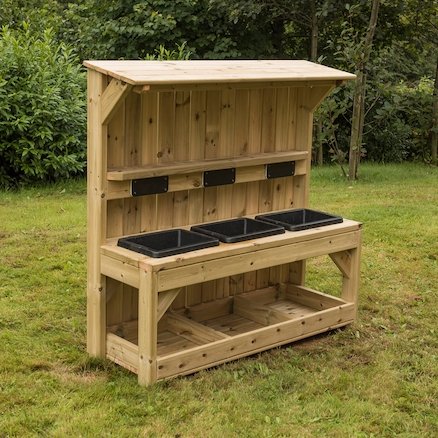 Outdoor Wooden Sink Station, Outdoor Wooden Sink Station,Early years outdoor play equipment,Playground equipment,school playground equipment,school playground resources, Outdoor Wooden Sink Station,This sturdy, versatile bench unit will provide a variety of outdoor learning opportunities. Featuring chalk board panels for mark making, children can mash and mix their mud pies, splash about with sand and water or create a delicious concoction. The Outdoor Wooden SinkThis sturdy, versatile bench unit will provi