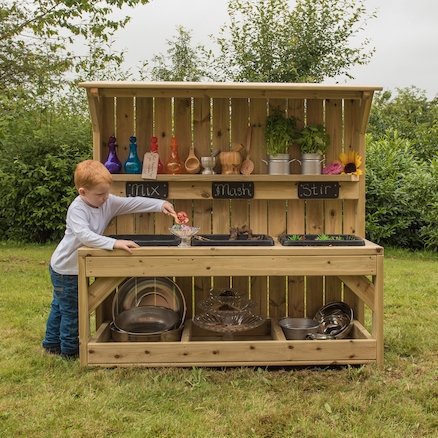 Outdoor Wooden Sink Station, Outdoor Wooden Sink Station,Early years outdoor play equipment,Playground equipment,school playground equipment,school playground resources, Outdoor Wooden Sink Station,This sturdy, versatile bench unit will provide a variety of outdoor learning opportunities. Featuring chalk board panels for mark making, children can mash and mix their mud pies, splash about with sand and water or create a delicious concoction. The Outdoor Wooden SinkThis sturdy, versatile bench unit will provi