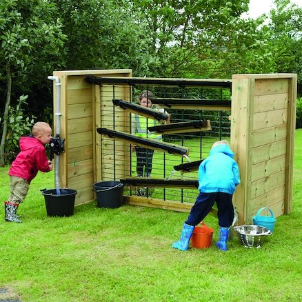 Outdoor Wooden Water Channelling Unit, Outdoor Wooden Water Channelling Unit,school Playground equipment,school playground equipment,school playground wooden houses, Outdoor Wooden Water Channelling Unit,The Outdoor Wooden Water Channelling Unit is an exciting, interactive channelling unit where the children can choose the layout and pump the water independently. Water is captured and collected into two large buckets. The channelling can be hooked into differentThe Outdoor Wooden Water Channelling Unit is a