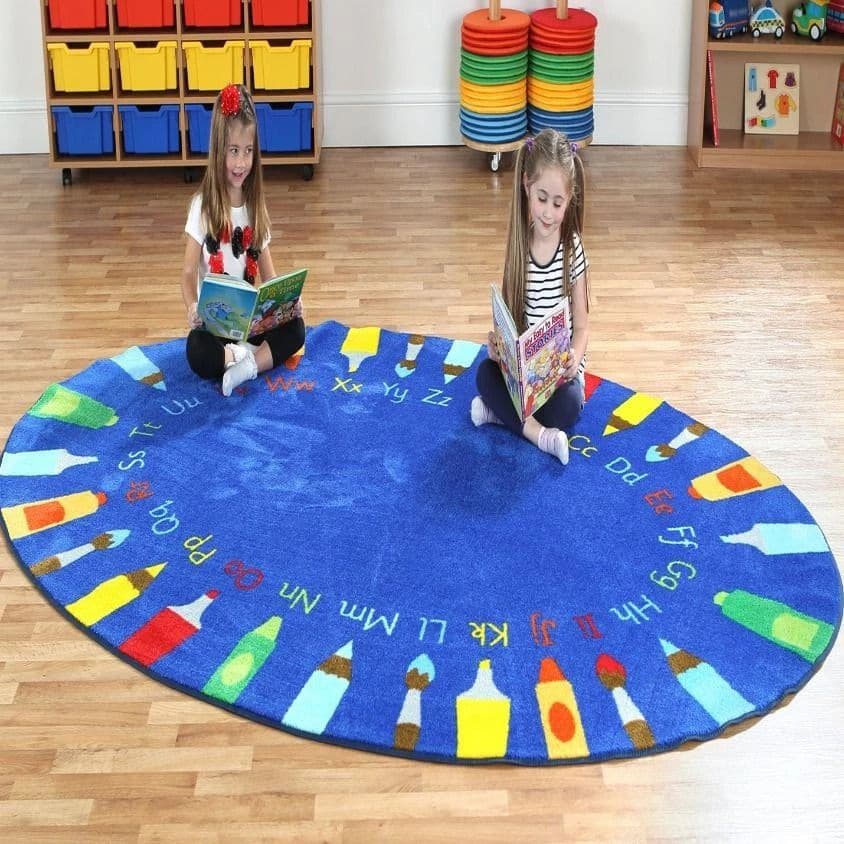 Oval Pencils Alphabet Carpet, Oval Pencils Alphabet Carpet,school carpet and rugs,childrens learning rugs,childrens learning carpets, Oval Pencils Alphabet Carpet,This highly visual, Oval Pencils Alphabet Carpet combines learning the letters of the alphabet and colour recognition. An essential when teaching literacy, introducing letter formation and testing children's ability to recognise the difference between capital and lower case letters. The Oval Pencils Alphabet Carpet is ,Oval Pencils AlphabetThis hi