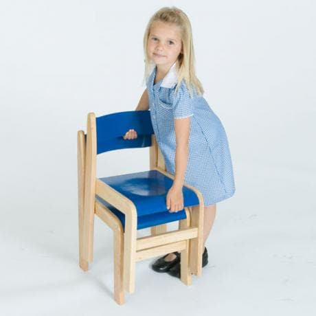 Pack of 2 Tuf Class Wooden Chair Blue - 4-6 years, Pack of 2 Tuf Class Wooden Chair Blue - 4-6 years,classroom chairs,wooden chairs,children's wooden classroom chairs, Pack of 2 Tuf Class Wooden Chair Blue - 4-6 years,Robust, high quality, hand crafted solid wood stackable children’s chairs. Coordinate well with our Tuf Class™ Classroom Grouping Table Ranges. A choice of bright primary colour combinations: blue, red & natural wood. Sold in sets of two chairs of one height and supplied in Blue Steam moulded 