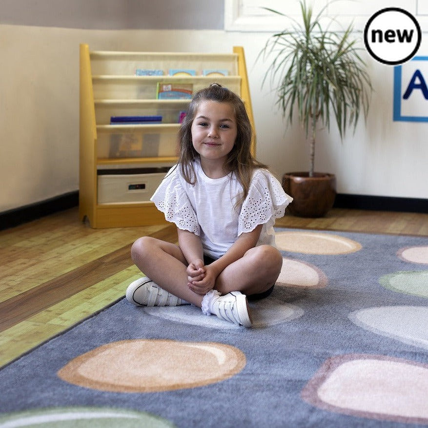 Pebble Placement Carpet 3m x 3m, Pebble Placement Carpet 3m x 3m,Classroom carpet,classroom rugs,classroom placement carpets, Pebble Placement Carpet 3m x 3m,Neutral pebble placement carpet, perfect for creating a calm environment in the classroom.With 30 pebble shaped placement spots making it ideal for seating a full class. The soft, muted colours which can help promote quiet time and child wellbeing. Features a heavyNeutral pebble placement carpet, perfect for creating a calm environment in the classroom