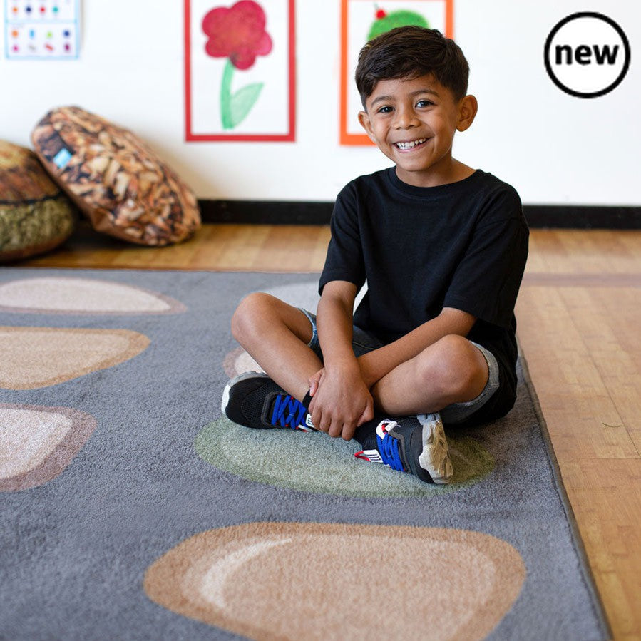 Pebble Placement Carpet 3m x 3m, Pebble Placement Carpet 3m x 3m,Classroom carpet,classroom rugs,classroom placement carpets, Pebble Placement Carpet 3m x 3m,Neutral pebble placement carpet, perfect for creating a calm environment in the classroom.With 30 pebble shaped placement spots making it ideal for seating a full class. The soft, muted colours which can help promote quiet time and child wellbeing. Features a heavyNeutral pebble placement carpet, perfect for creating a calm environment in the classroom