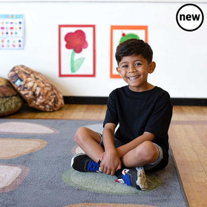 Pebble Placement Carpet 3m x 3m, Pebble Placement Carpet 3m x 3m,Classroom carpet,classroom rugs,classroom placement carpets, Pebble Placement Carpet 3m x 3m,Neutral pebble placement carpet, perfect for creating a calm environment in the classroom.With 30 pebble shaped placement spots making it ideal for seating a full class. The soft, muted colours which can help promote quiet time and child wellbeing. Features a heavyNeutral pebble placement carpet, perfect for creating a calm environment in the classroom