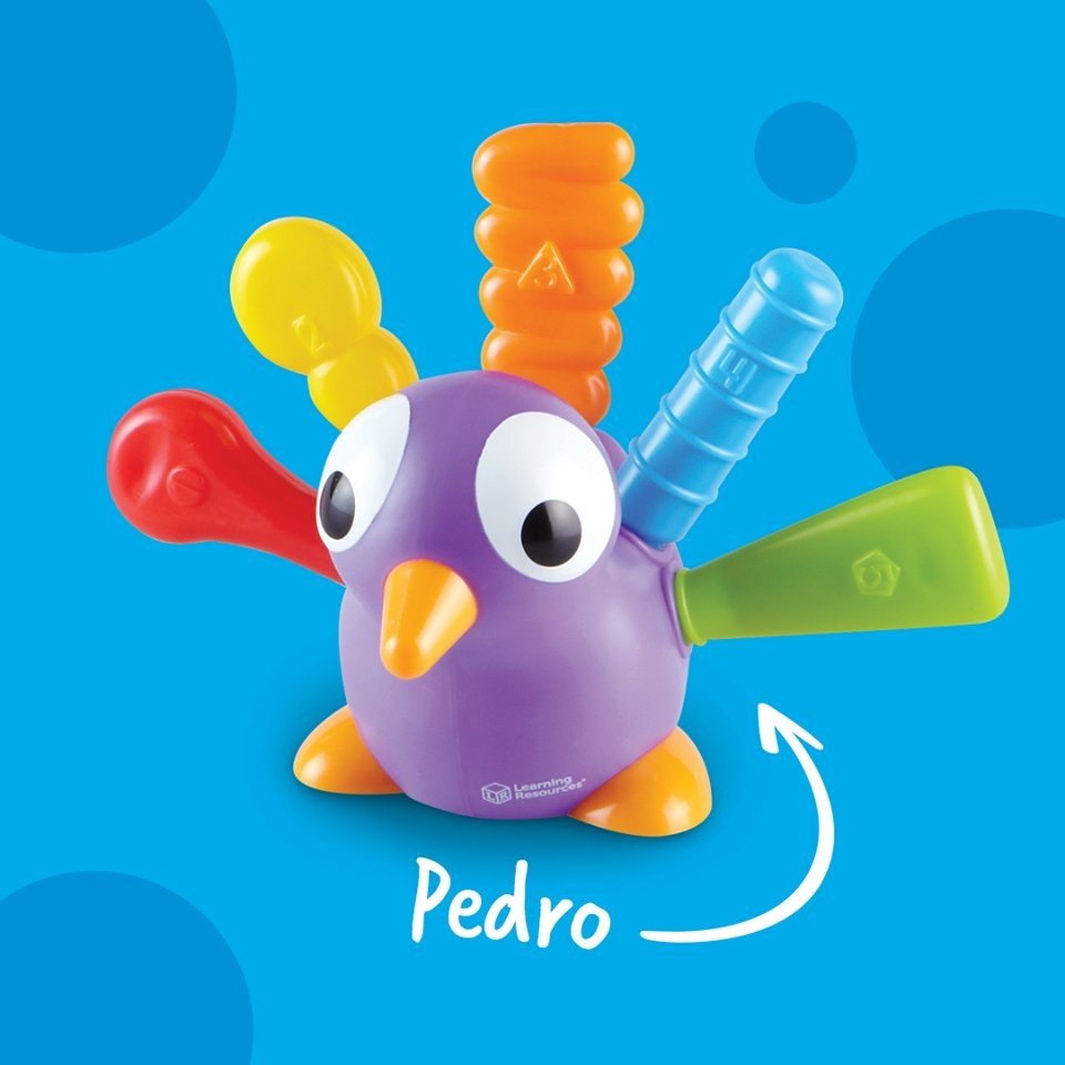 Pedro the Fine Motor Peacock, Pedro the Fine Motor Peacock,Fine motor skills resources,fine motor skills toys,numeracy resources,school numeracy resources,school classroom resources, Pedro the Fine Motor Peacock,Pedro the Fine Motor Peacock Meet Pedro the Fine Motor Peacock, the playful and educational toy that helps young children develop essential fine motor skills while introducing colours, numbers, and tactile play. With his vibrant feathers and engaging design, Pedro is the perfect companion for early 