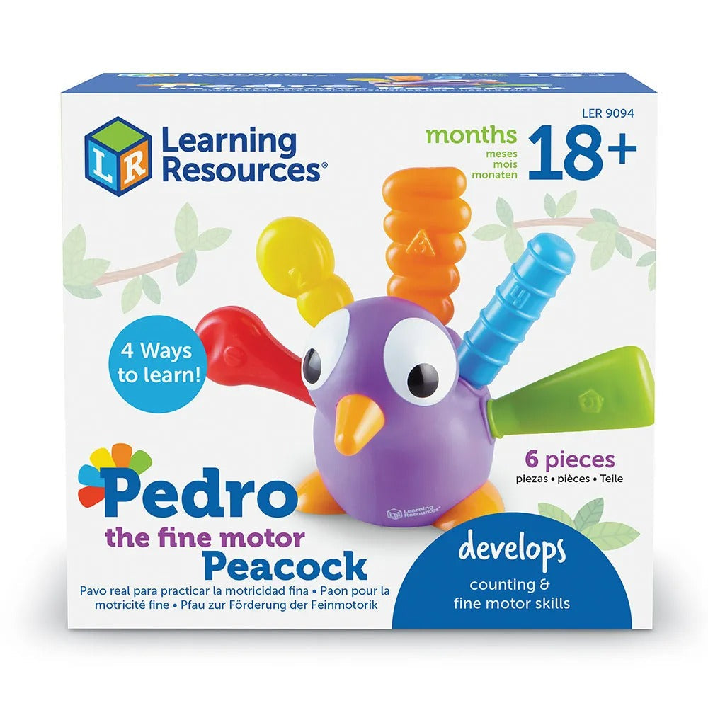 Pedro the Fine Motor Peacock, Pedro the Fine Motor Peacock,Fine motor skills resources,fine motor skills toys,numeracy resources,school numeracy resources,school classroom resources, Pedro the Fine Motor Peacock Meet Pedro the Fine Motor Peacock, the playful and educational toy that helps young children develop essential fine motor skills while introducing colours, numbers, and tactile play. With his vibrant feathers and engaging design, Pedro is the perfect companion for early learning and sensory explorat