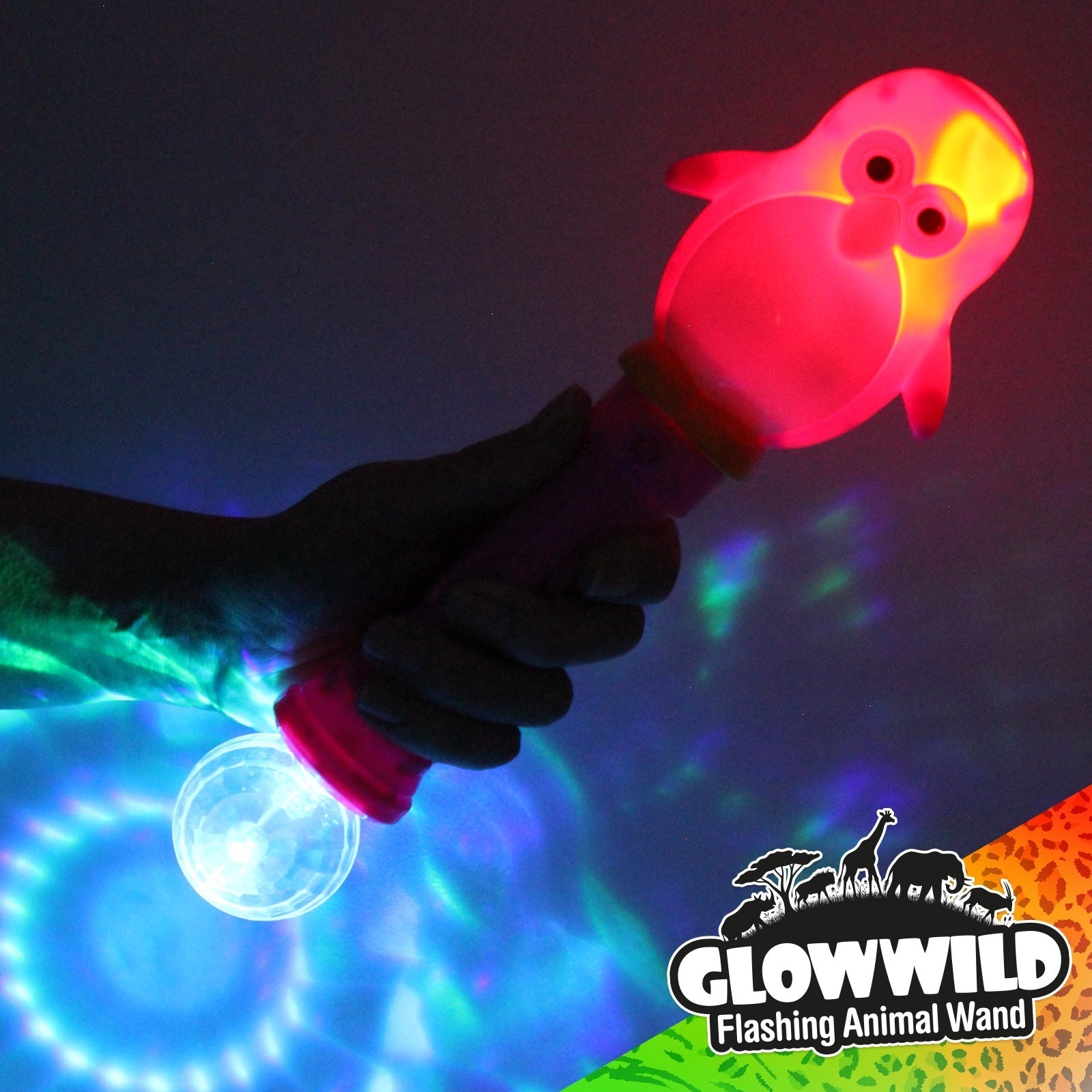 Penguin Mega Light Up Animal Wand 11", Penguin Mega Light Up Animal Wand 11"-Sensory Toys,Penguin Mega Light Up Animal Wand, Penguin Mega Light Up Animal Wand 11",The coolest animal wand, this cute Penguin Mega Light Up Animal Wand is packed full of multi coloured, flashing LEDs that cycle through funky colour flash effects! A substantial wand or baton that's topped with a pink or blue penguin and finished at the base with a colourful disco ball, this playful animal wand is a re,Penguin MegaThe coolest anim