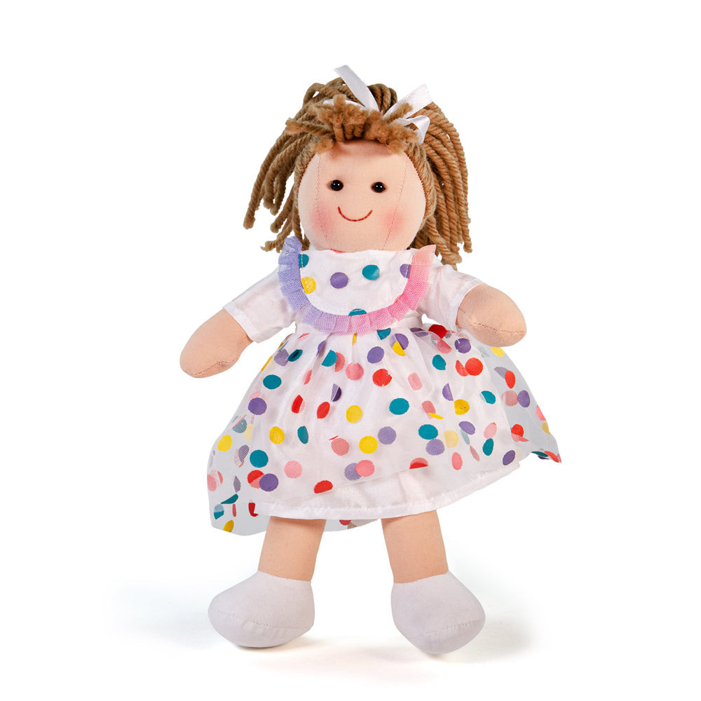 Phoebe Doll - Small, Phoebe Doll - Small,dolls,childrens tolls, Phoebe Doll - Small,Phoebe Doll is ready to meet her new little best friend! Phoebe is a soft and cuddly ragdoll dressed in an adorable outfit. Phoebe’s hair comes tied up in a ponytail and she wears her very own Bigjigs Toys multicoloured polka dot dress with white shoes. Phoebe Doll’s soft material makes her the perfect toddler doll as ,Phoebe Doll - SmallPhoebe Doll is ready to meet her new little best friend! Phoebe is a soft and cuddly rag