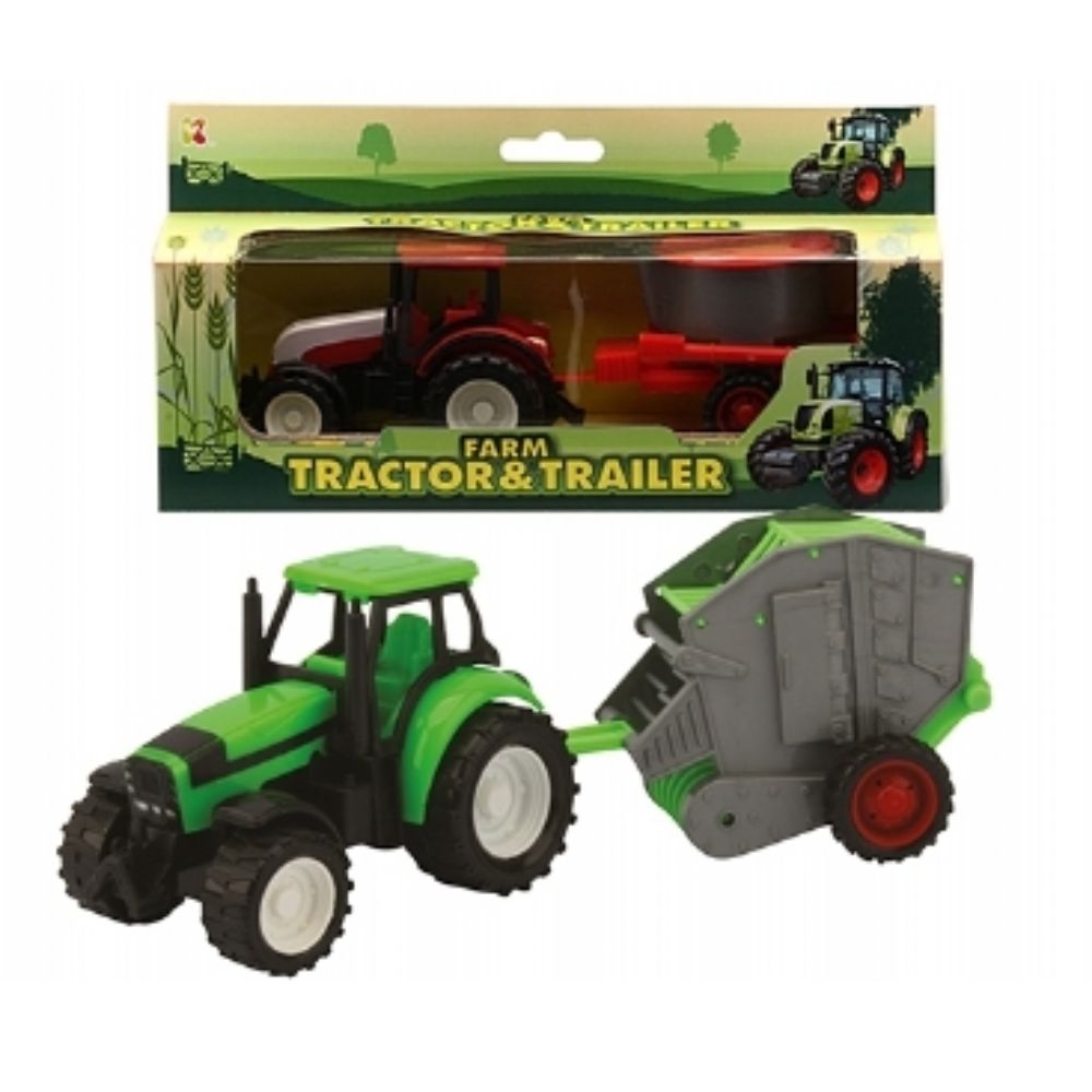 Plastic Tractor & Trailer, Plastic Tractor & Trailer,Farm toys,Farm animal toys,farm animals tub,farm animal play set,farm animals toys,farm themed toys, Plastic Trailer and Tractor Set – Farm-Themed Fun for Little Farmers Bring the excitement of farm life into playtime with the Plastic Trailer and Tractor Set! Designed for young farm enthusiasts, this durable and realistic farm vehicle lets kids load, transport, and explore the world of agriculture through imaginative play. Whether plowing fields, hauling 