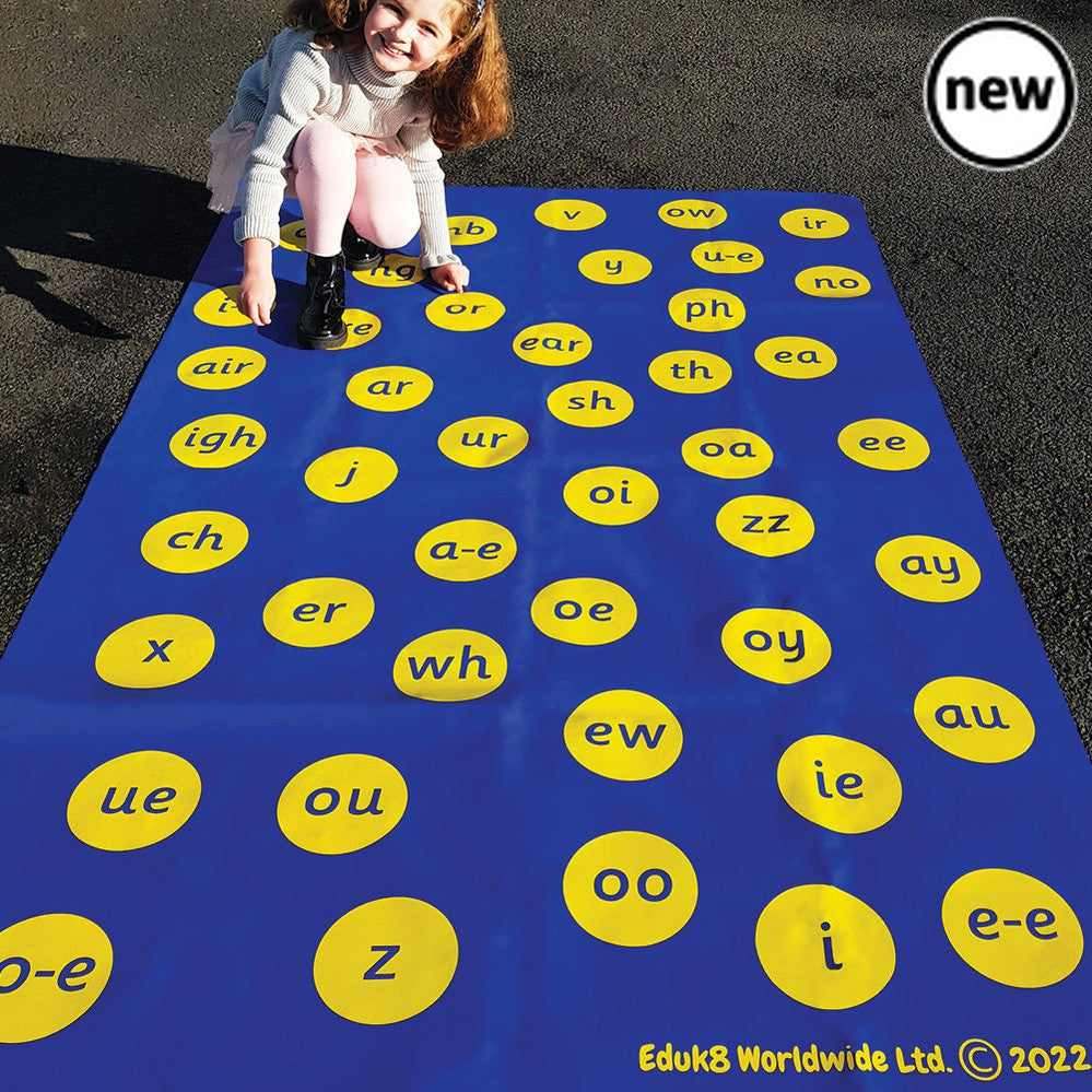 Playing with Phonics Mat, , Playing with Phonics Mat,Introducing our Playing with Phonics Mat, the ultimate tool to make learning phonics fun and engaging for children. Designed to be a versatile resource, this mat can be used both indoors and outdoors, allowing children to learn phonics in any setting.Made from durable and water-resistant vinyl, this mat is built to wit,Playing with Phonics MatIntroducing our Playing with Phonics Mat, the ultimate tool to make learning phonics fun and engaging for children