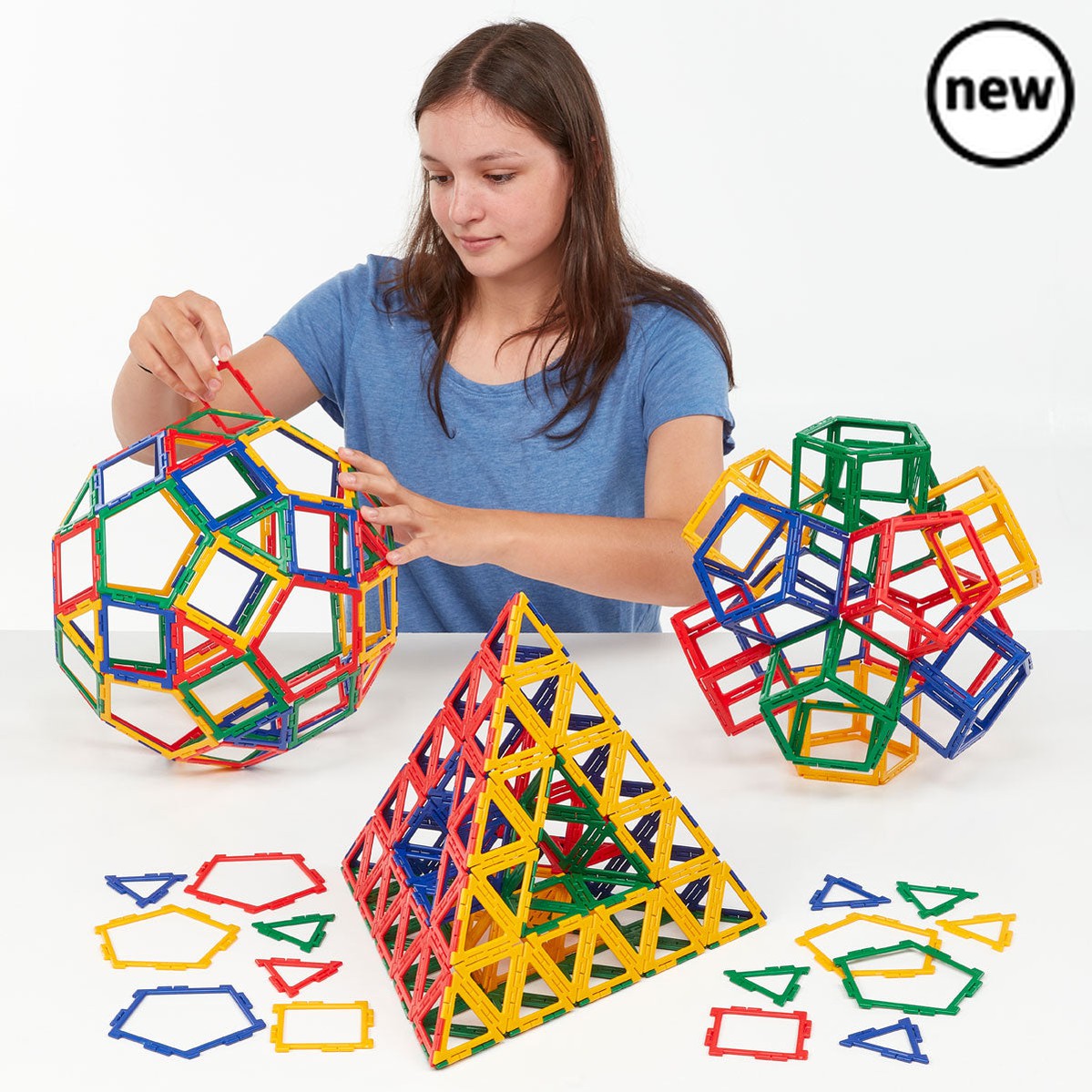 Polydron Frameworks Basic Set 280 Pieces, Polydron Frameworks Basic Set 280 Pieces,Polydron Resources,Polydron construction toys,Polydron Frameworks Basic Set 280 Pieces, Polydron Frameworks Basic Set 280 Pieces,Introduce young learners to the world of geometry and spatial reasoning with the Polydron Frameworks Basic Set. Designed specifically for smaller groups of children, this set allows for hands-on exploration of the three main shapes: triangles, squares, and pentagons.Containing a total of 280 pieces,