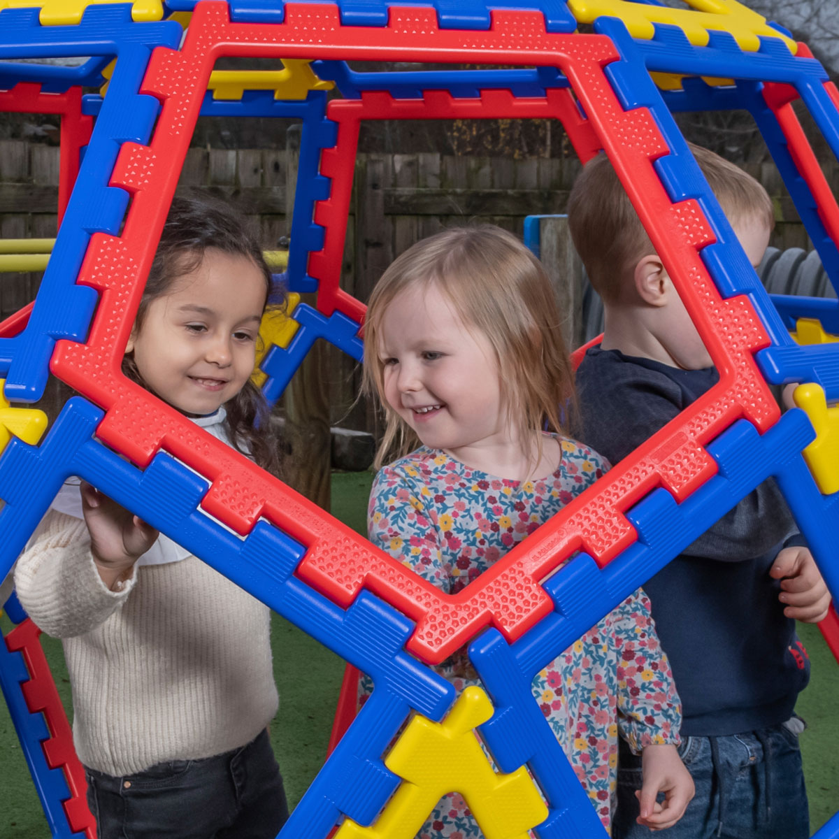 Polydron XL Geo Dome, Polydron XL Geo Dome,Polydron toys,Polydron discount code,,building blocks,sensory building blocks,sensory toys,fiddle toys,manual dexterity toys, Polydron XL Geo Dome,Create a stunning dome, ball or a variety of different geometric shapes with this 62 piece multifunctional set. Children and adults can work in tandem to create giant shapes and constructions. Pieces are large and chunky, with the square measuring approximately 400mm. Explore geometry, construction and interactive play,P