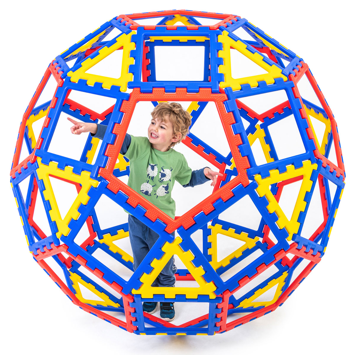 Polydron XL Geo Dome, Polydron XL Geo Dome,Polydron toys,Polydron discount code,,building blocks,sensory building blocks,sensory toys,fiddle toys,manual dexterity toys, Polydron XL Geo Dome,Create a stunning dome, ball or a variety of different geometric shapes with this 62 piece multifunctional set. Children and adults can work in tandem to create giant shapes and constructions. Pieces are large and chunky, with the square measuring approximately 400mm. Explore geometry, construction and interactive play,P