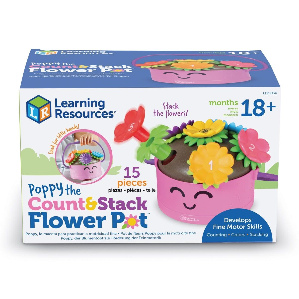 Poppy The Count & Stack Flower Pot, Poppy The Count & Stack Flower Pot,Sorting Resource,Fine Motor Skills resources, Poppy The Count & Stack Flower Pot,Meet Poppy and her 6 colourful count-and-stack-flowers! They're ready for preschool fine motor fun. Stack Poppy’s 2-piece flowers, then count them up with this flower pot toy. As they pick Poppy’s flowers or carry her around with her child-sized handle, toddlers and preschoolers build new skills during imaginativeMeet Poppy and her 6 colourful count-and-stac