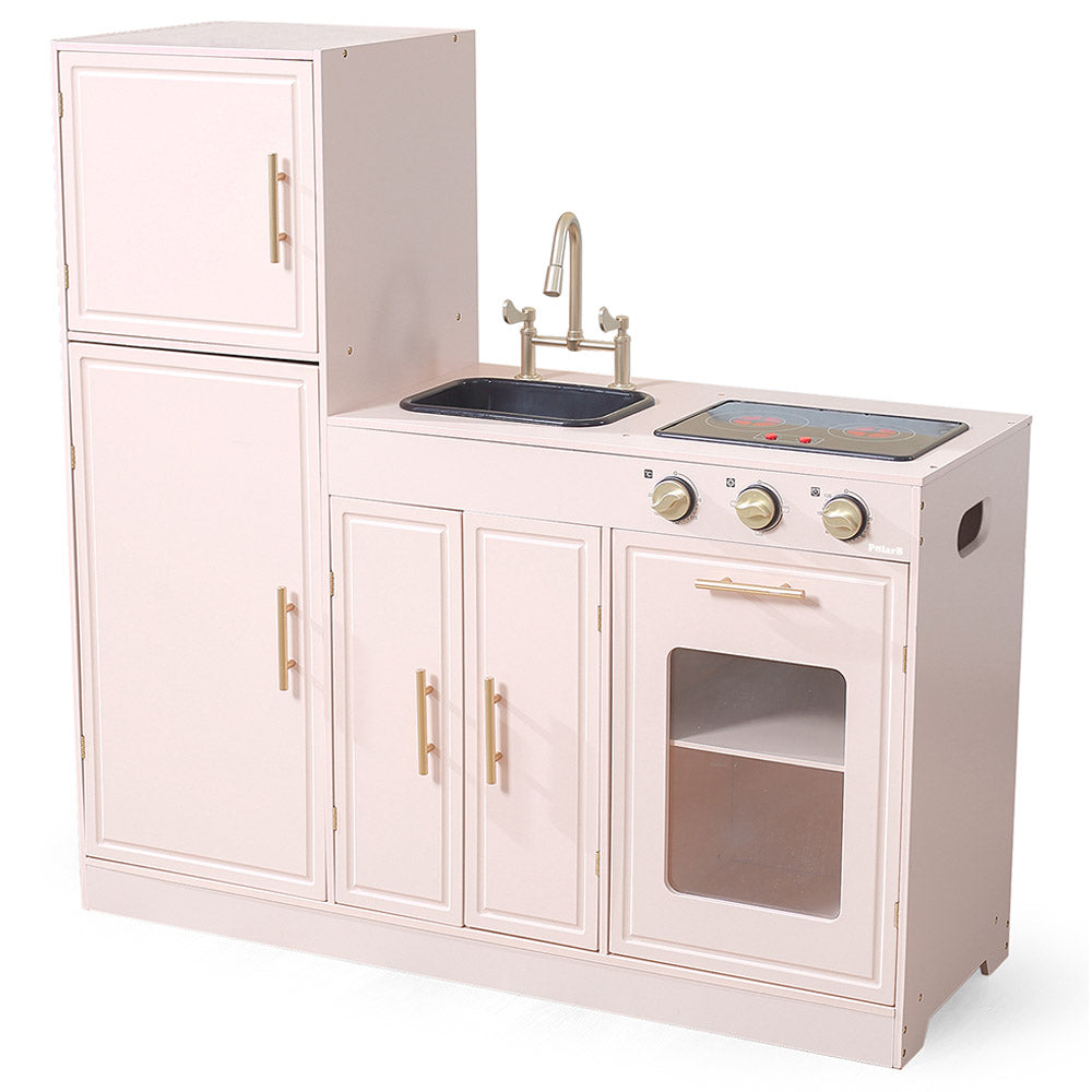 Pretty Pink Modern Kitchen W/ Light & Sound, Pretty Pink Modern Kitchen W/ Light & Sound,Pretend Play Kitchen,Pretend play shop,pretend play toys,pretend play resources,EYFS resources, Pretty Pink Modern Kitchen W/ Light & Sound,Contemporary Nordic style kitchen for little chefs. Give your guests a wonderful meal with this great kitchen playset! The kitchen features a spacious play top with an electric stove. The red stove top will light up and make bubbling sounds Children can prepare the meals for family 