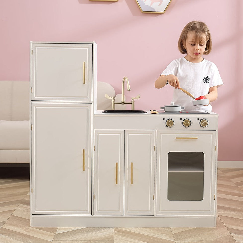 Pretty Pink Modern Kitchen W/ Light & Sound, Pretty Pink Modern Kitchen W/ Light & Sound,Pretend Play Kitchen,Pretend play shop,pretend play toys,pretend play resources,EYFS resources, Pretty Pink Modern Kitchen W/ Light & Sound,Contemporary Nordic style kitchen for little chefs. Give your guests a wonderful meal with this great kitchen playset! The kitchen features a spacious play top with an electric stove. The red stove top will light up and make bubbling sounds Children can prepare the meals for family 