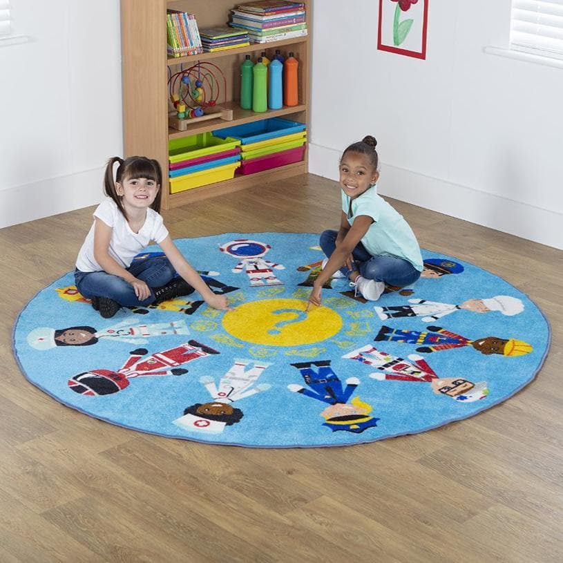 Professions Circular Classroom Carpet, Professions Circular Classroom Carpet,Classroom carpets,classroom rugs,classroom decorative rug,classroom decorative carpets, Professions Circular Classroom Carpet,Professions Circular Classroom Carpet The Professions Circular Classroom Carpet is a thoughtfully designed, thick, and soft carpet that encourages children to explore and discuss various professions in a welcoming and inclusive way. This carpet serves as an ideal classroom resource, allowing educators to cha