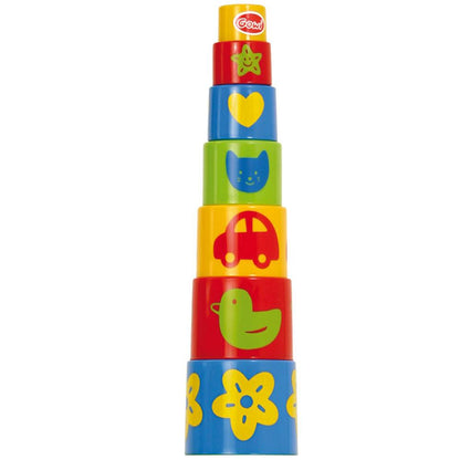 Pyramid Stacker, Pyramid Stacker,Gowi toys,Pyramid Stacker,Plastic bucket stacking toy,stacking toys,sensory toys, Pyramid Stacker,Introducing the Pyramid Stacker, a fun and educational toy that will engage and delight your little one! This set of brightly coloured rounded stacking blocks is designed to promote learning and development through play.Each block features a vibrant picture, making it a valuable toolIntroducing the Pyramid Stacker, a fun and educational toy that will engage and delight your litt