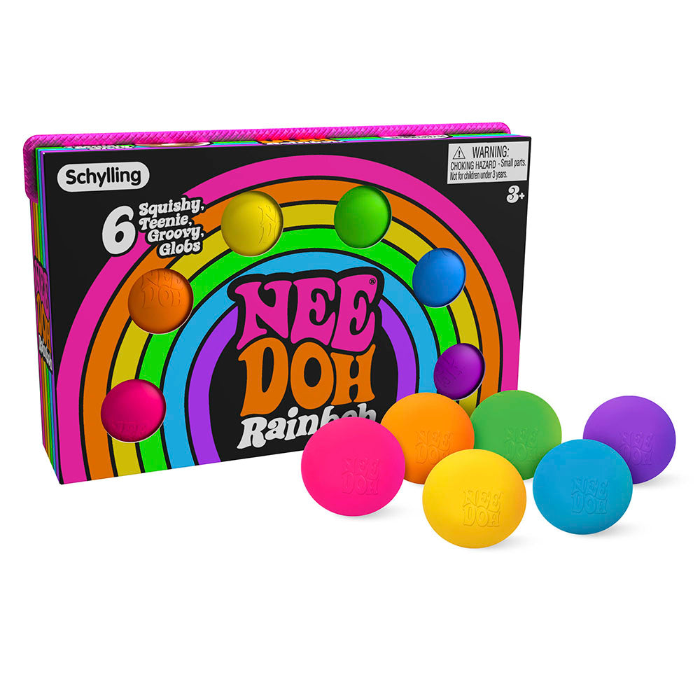 Rainboh Teenie Needoh, Rainboh Teenie Needoh,NeeDoh Balls,NeeDoh Toys,NeeDoh UK,NeeDoh UK retailer, Rainboh Teenie Needoh,Paint the rainbow with these little groovy globs! Schylling’s Rainboh Teenie NeeDoh is just like the Classic NeeDoh but in miniature. The pack comes with six NeeDoh stress balls in pink, orange, yellow, green, blue and purple. These Rainboh Teenie Needoh stress toys are helpful for children with ADD, ADHD, OCD, autism RainbohPaint the rainbow with these little groovy globs! Schylling’s R