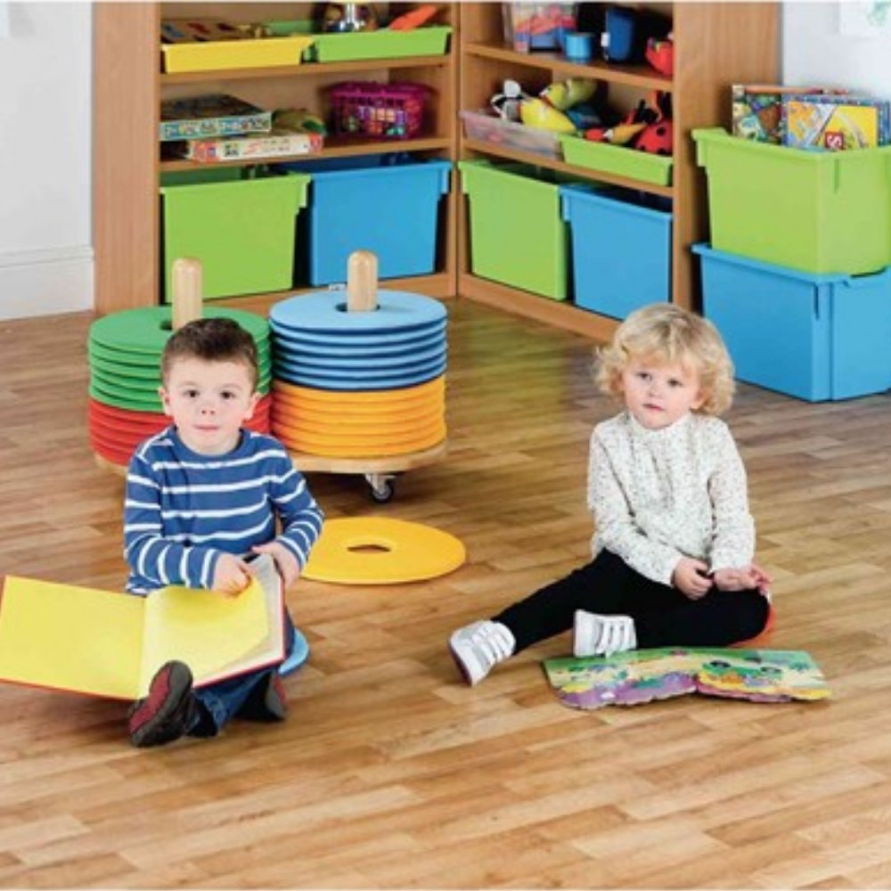 Rainbow Circular Mats & Donut Trolley, Rainbow Circular Mats & Donut Trolley,Childrens story cushions,nursery equipment,nursery seating,school seating supplier,outdoor play for schools, Rainbow Circular Mats & Donut Trolley,The Rainbow Circular Mats & Donut Trolley Set consists of 32 circular cushions which are ideal for group work. The Rainbow Circular Mats fit neatly onto the wooden trolley supplied to store away the Rainbow Circular cushion's when not in use. Brightly coloured soft circular mats suitable