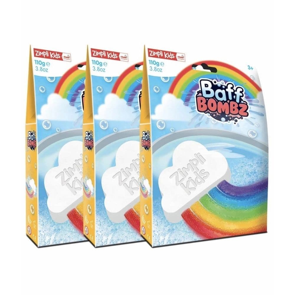 Rainbow Cloud Baff Bomb, Rainbow Cloud Baff Bomb,sensory bath bombs,sensory bath toys,Zimpli Kids Rainbow Cloud Baff Bomb, Rainbow Cloud Baff Bomb,Rainbow Cloud Baff Bomb – A Magical, Colourful Bath Adventure Turn bath time into a dazzling spectacle with the Rainbow Cloud Baff Bomb! This enchanting bath bomb creates a fizzing, bubbling rainbow effect as soon as it hits the water, transforming your bath into a swirl of vibrant colours. Perfect for sparkingRainbow Cloud Baff Bomb – A Magical, Colourful Bath A